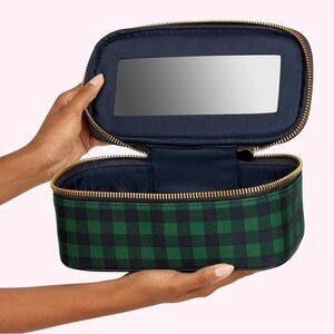 NWT Stoney Clover Lane Open Top Mirror Pouch Vanity Travel in Dear Diary Plaid